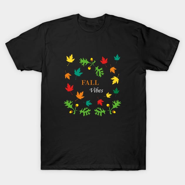 Fall Vibes (Black) T-Shirt by Anke Wonder 